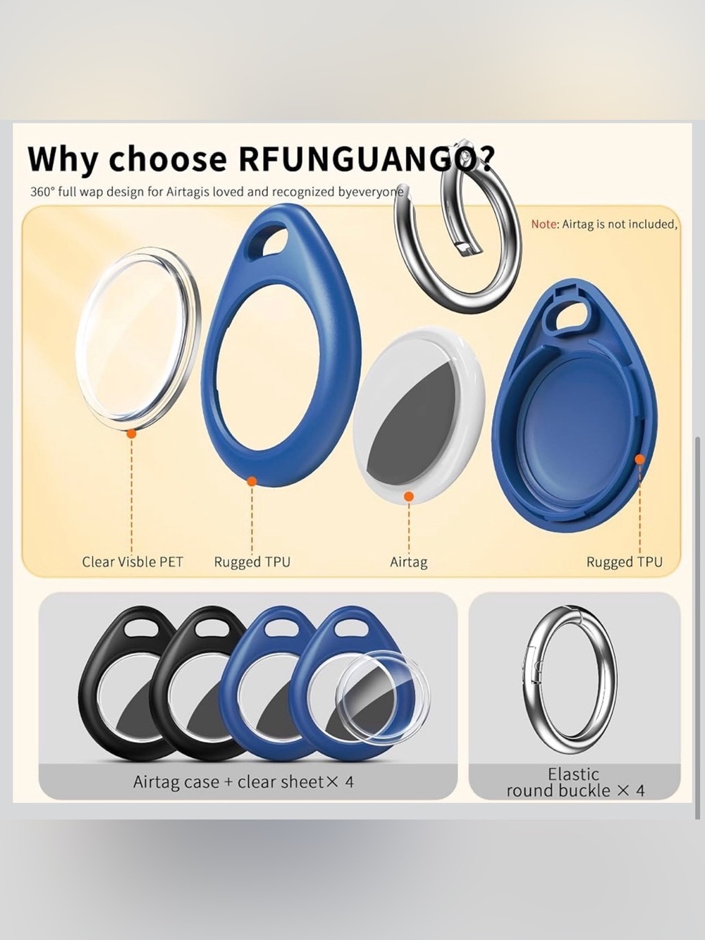 Universal Bluetooth Tracker Keyring - Black & Blue Silicone Covers! NWT GREAT 🎁